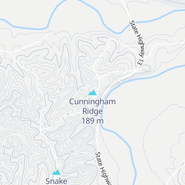 Map of Cunningham Ridge