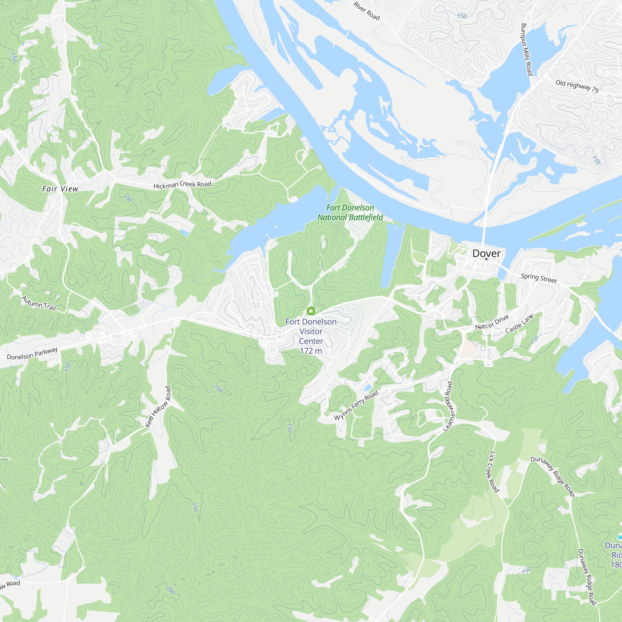 Fort Donelson Visitor Center map