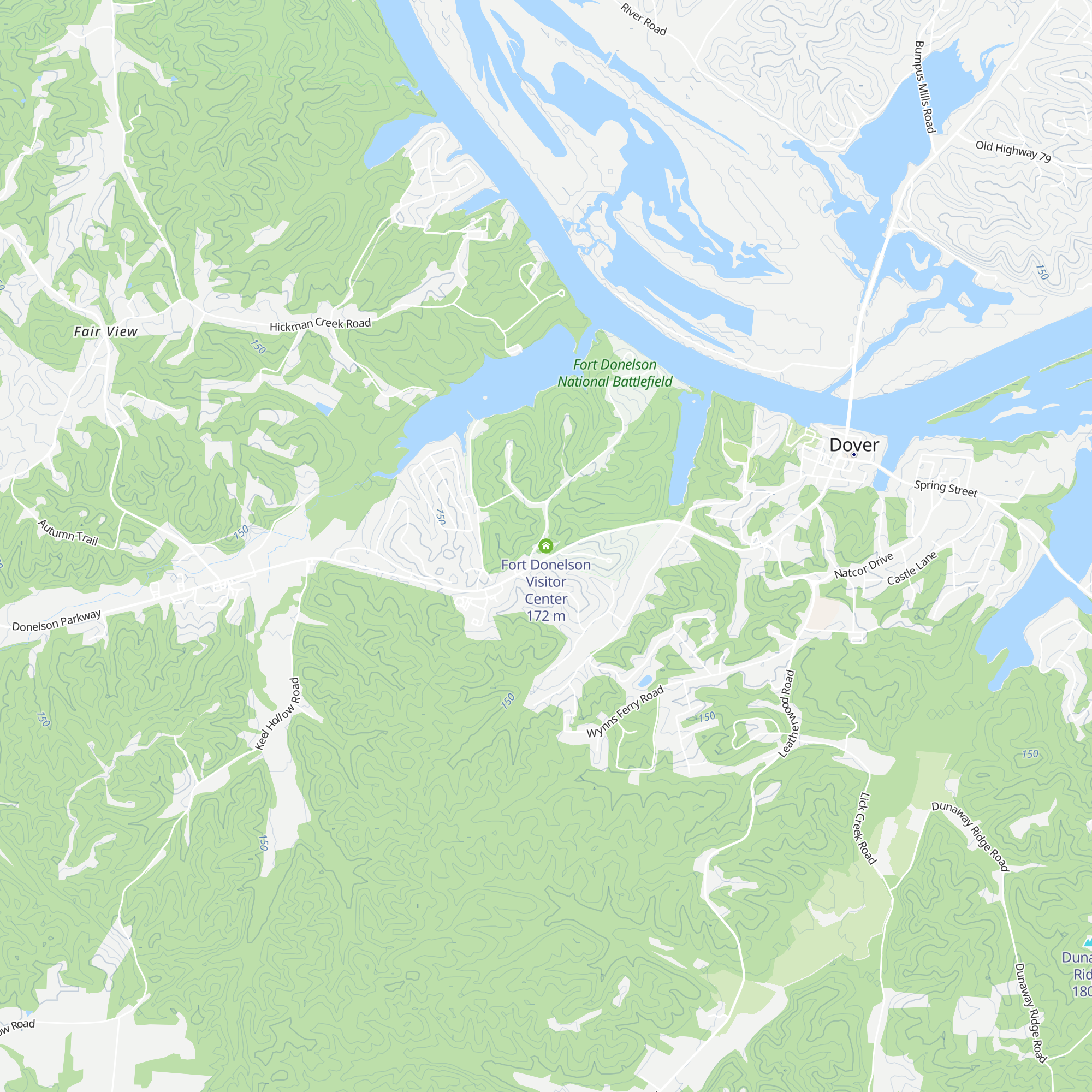 Fort Donelson Visitor Center map