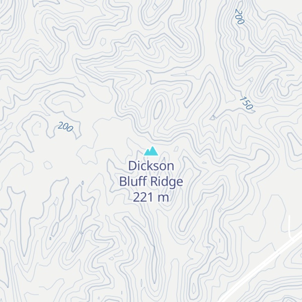 Map of Dickson Bluff Ridge