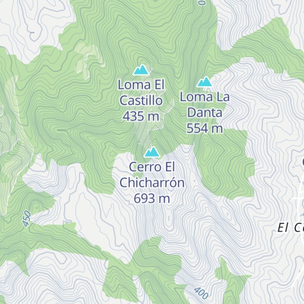 Map of Cerro El Chicharrón