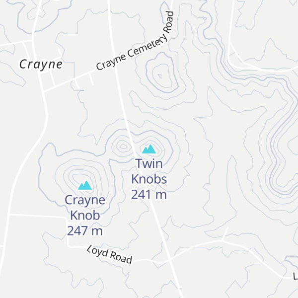 Map of Twin Knobs