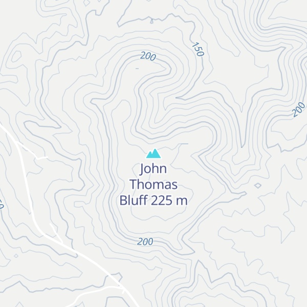 Map of John Thomas Bluff