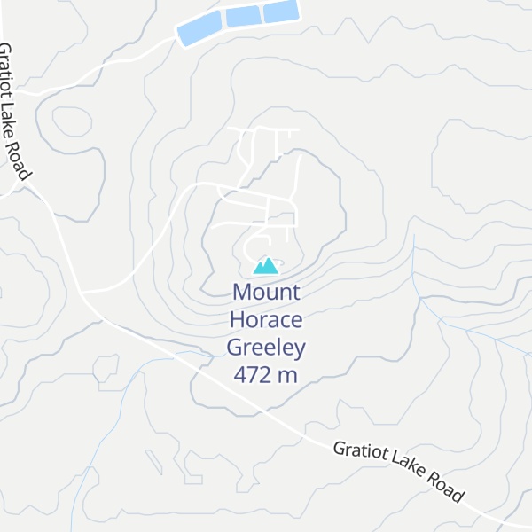 Map of Mount Horace Greeley
