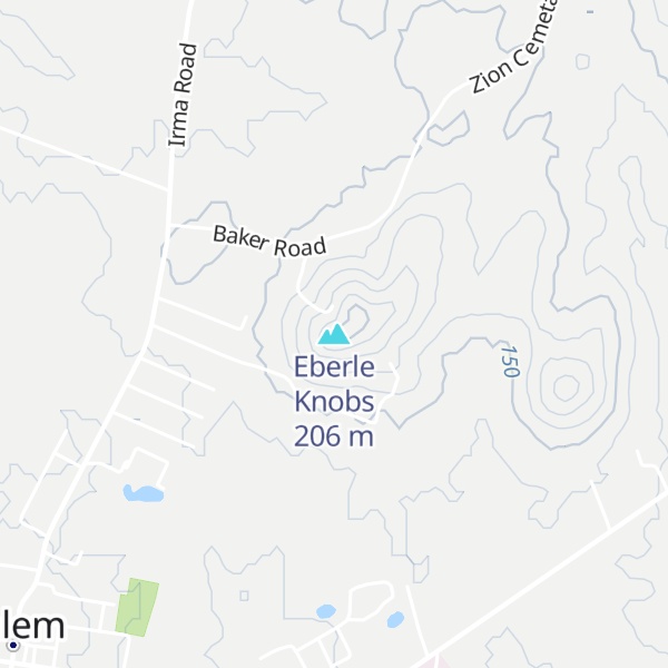 Map of Eberle Knobs