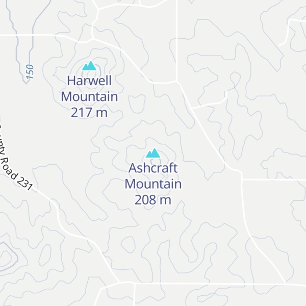 Map of Ashcraft Mountain