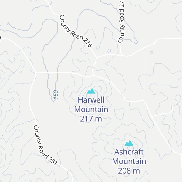 Map of Harwell Mountain