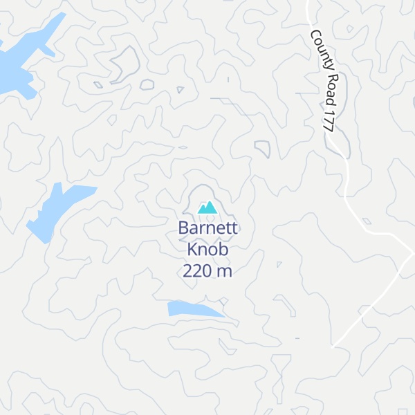 Map of Barnett Knob