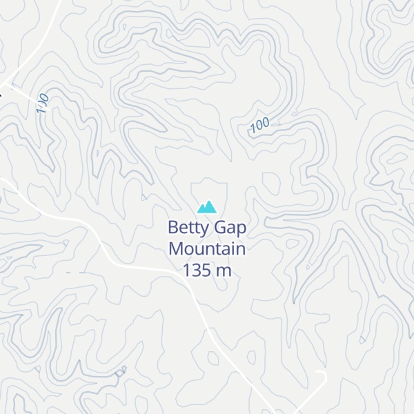 Map of Betty Gap Mountain