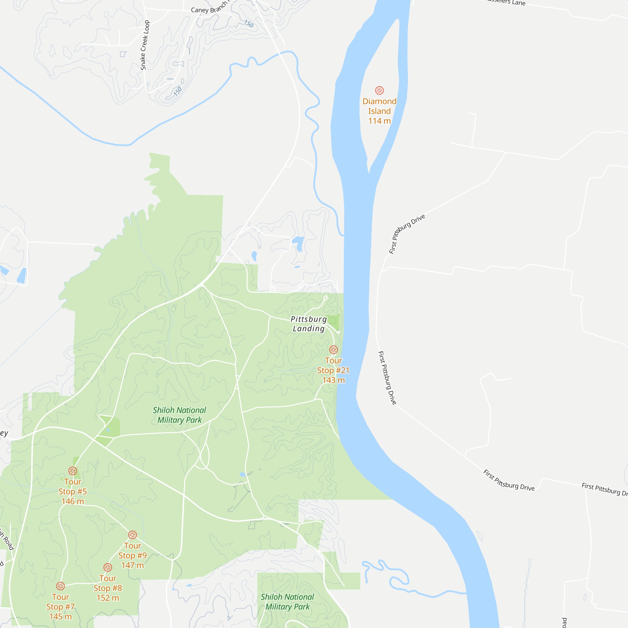 Shiloh National Battlefield Park Visitor's Center map