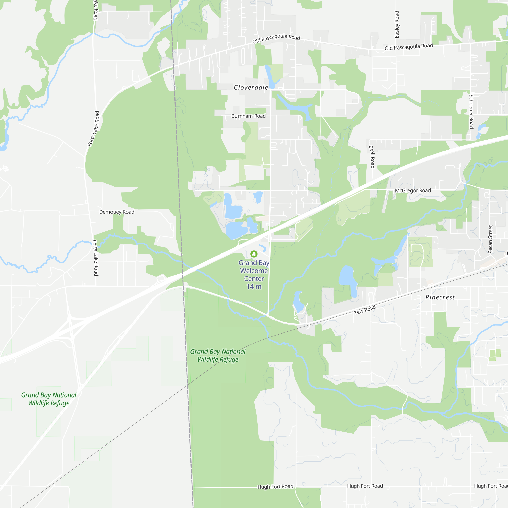 Grand Bay Welcome Center map