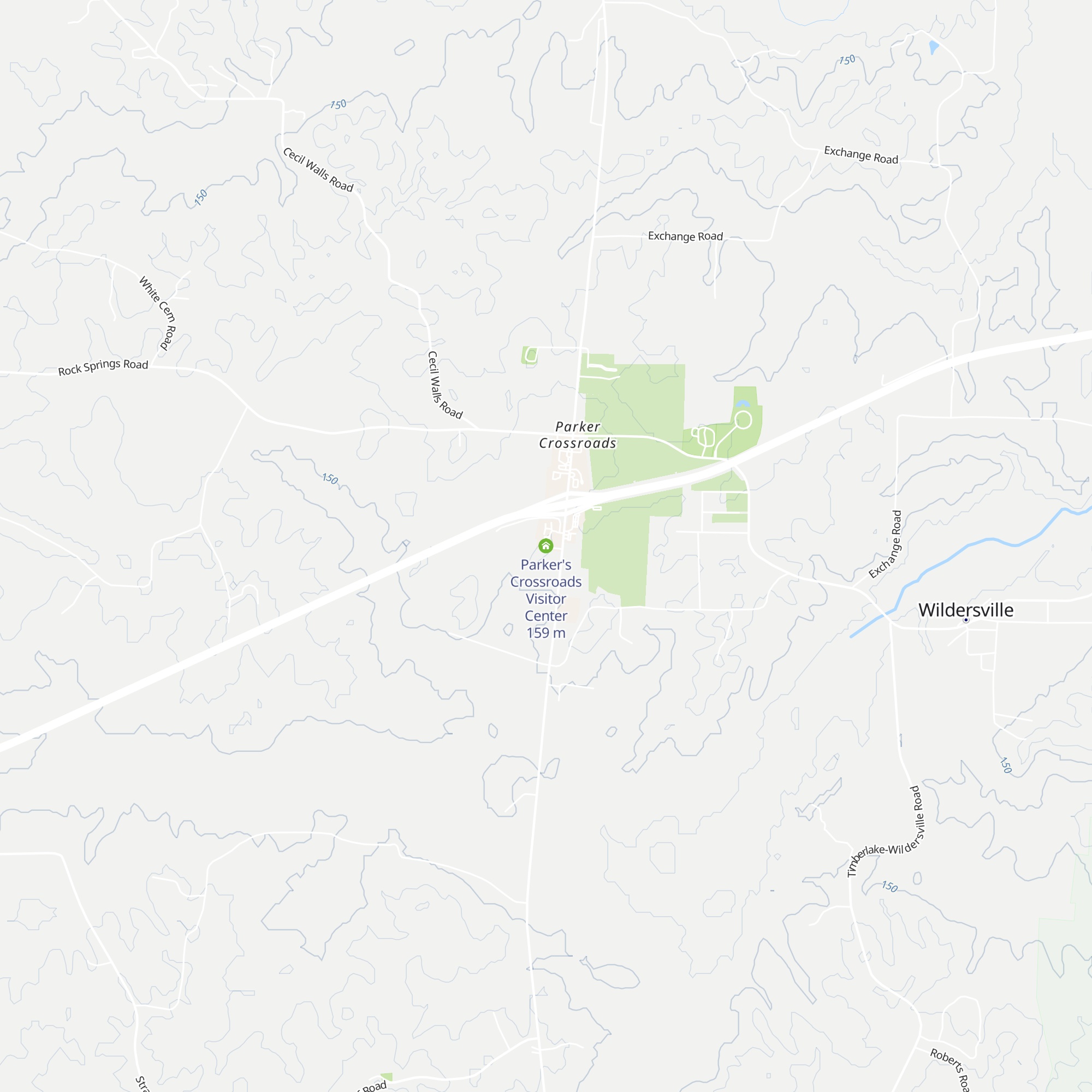 Parker's Crossroads Visitor Center map