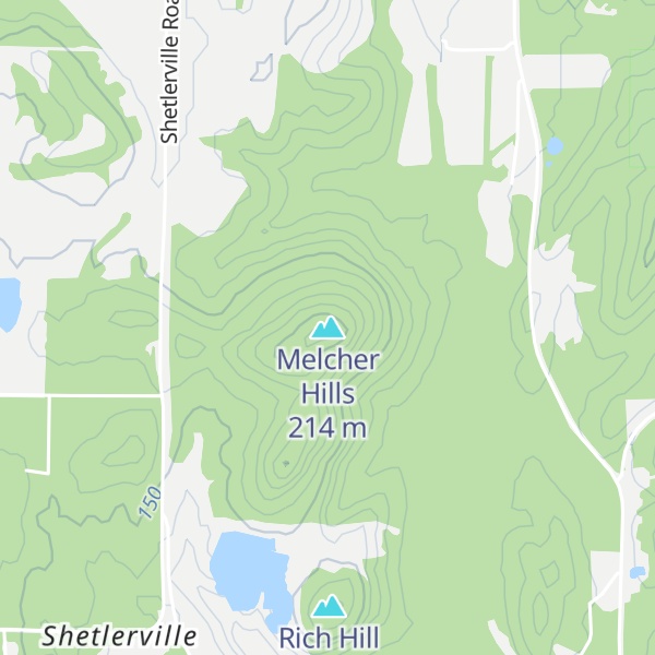 Map of Melcher Hills