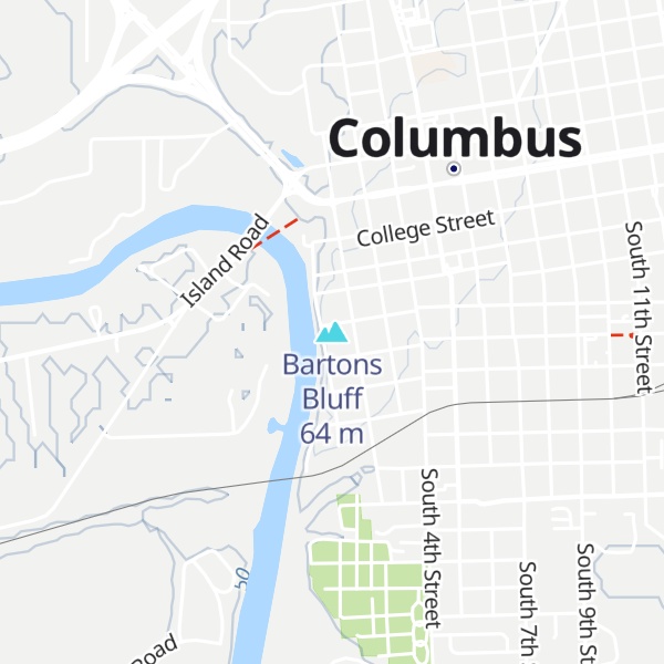 Map of Bartons Bluff