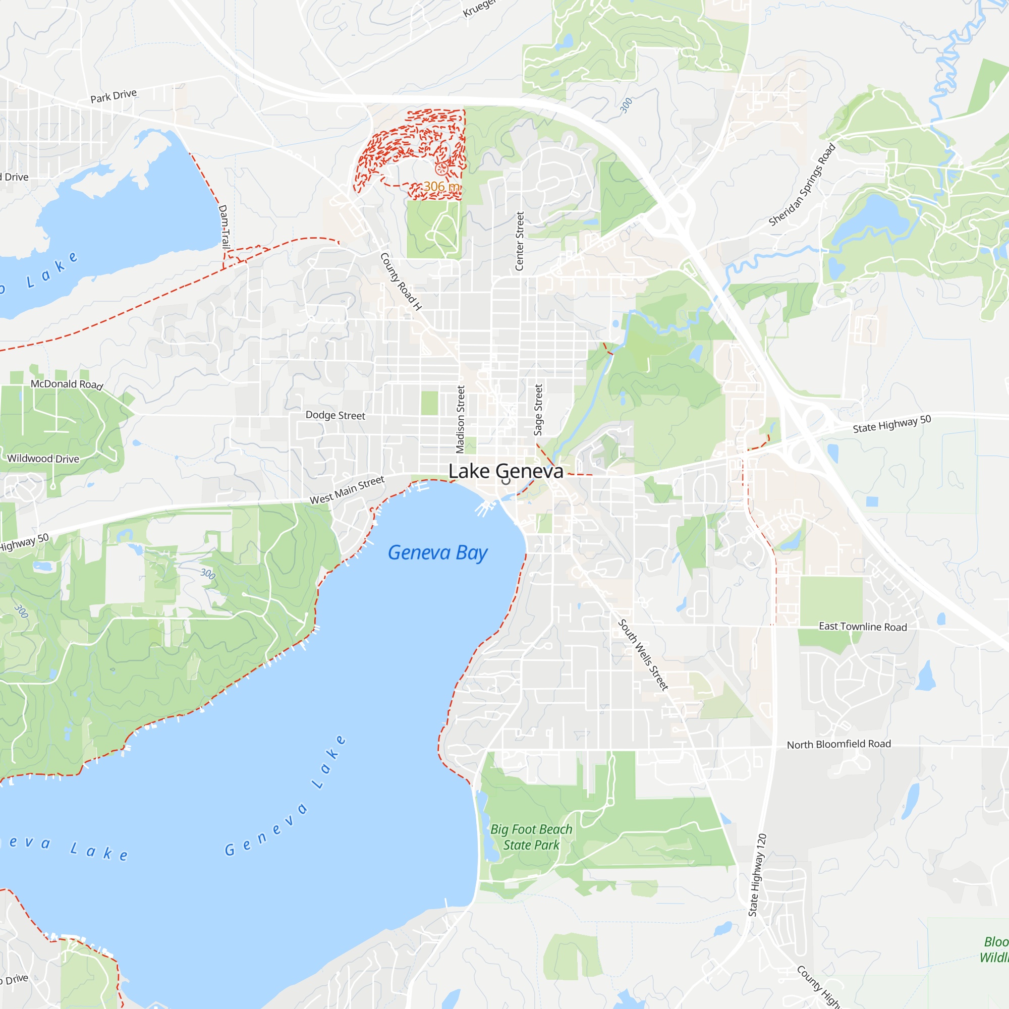 Lake Geneva Visitor Information map