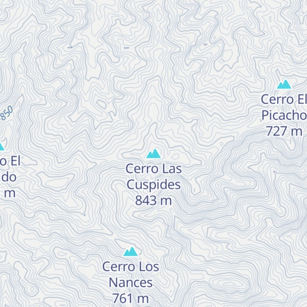 Map of Cerro Las Cuspides