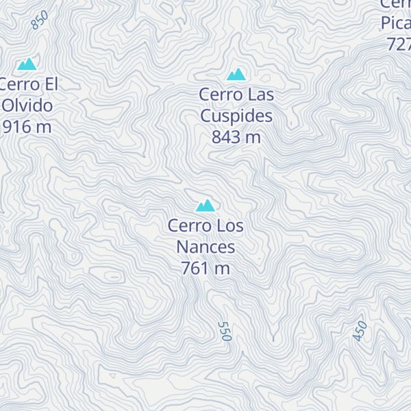 Map of Cerro Los Nances