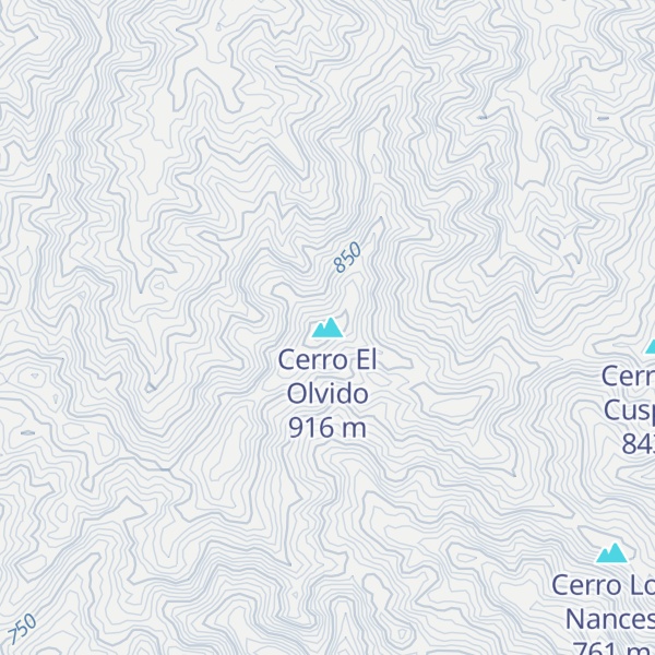 Map of Cerro El Olvido