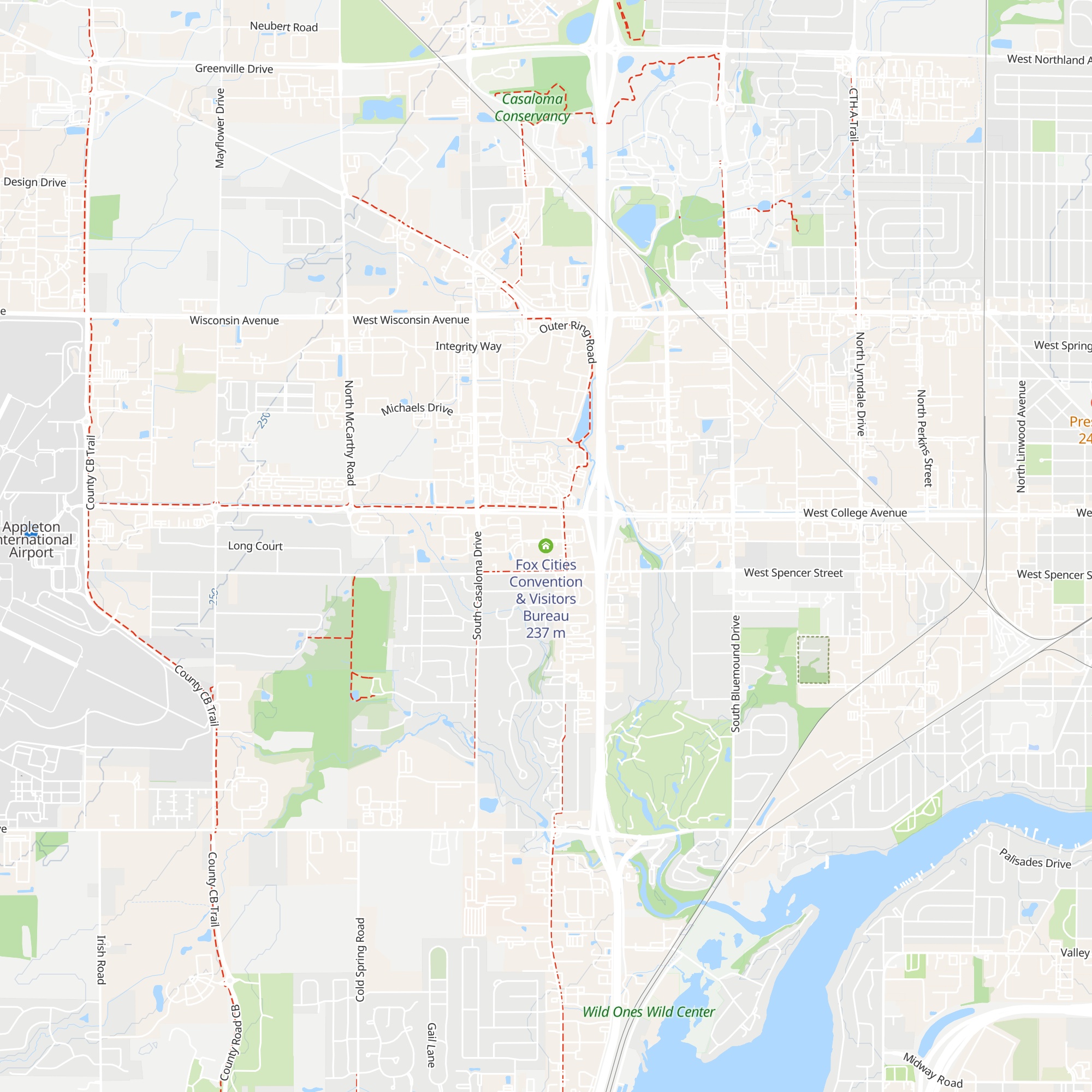 Fox Cities Convention & Visitors Bureau map