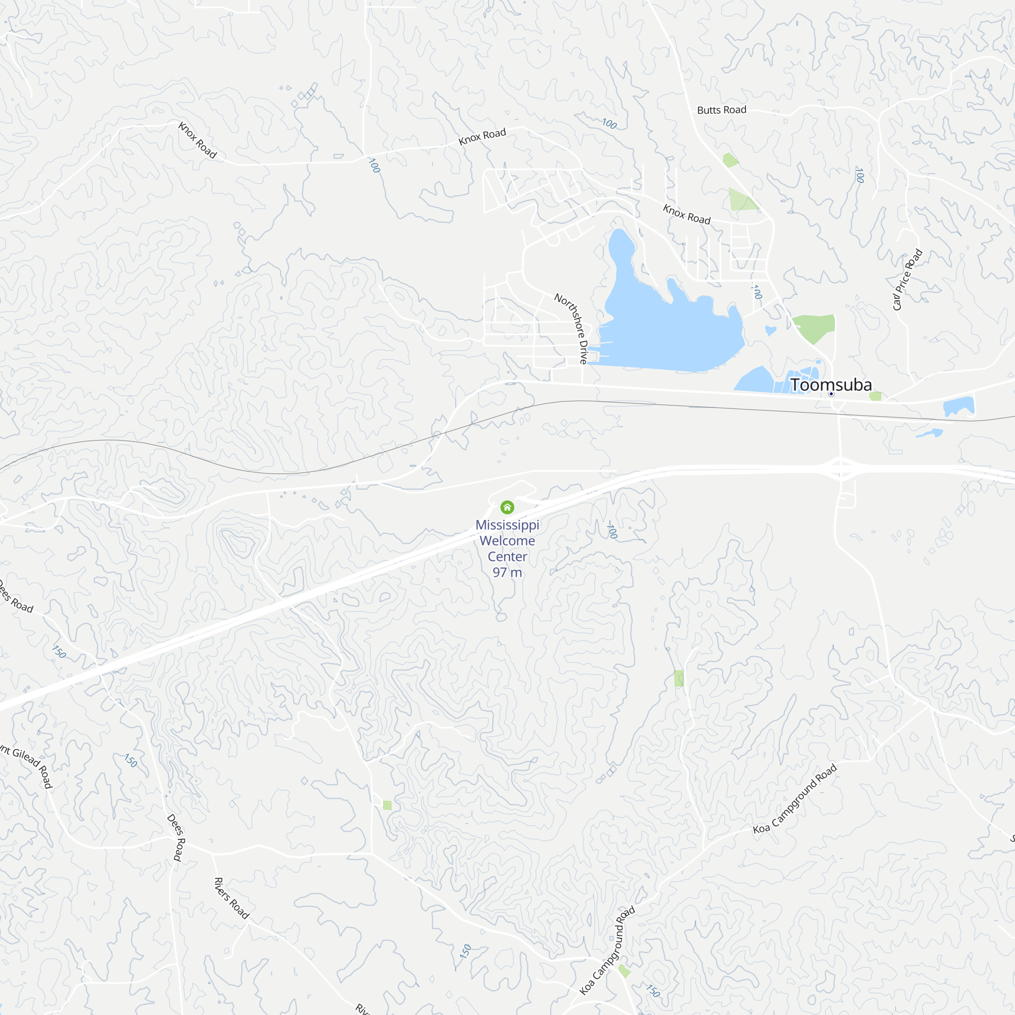 Mississippi Welcome Center map