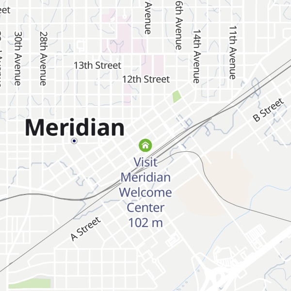 Map of Visit Meridian Welcome Center