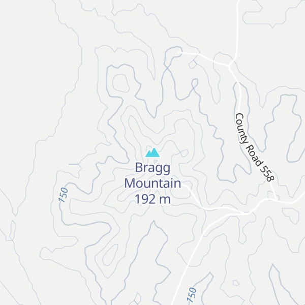 Map of Bragg Mountain