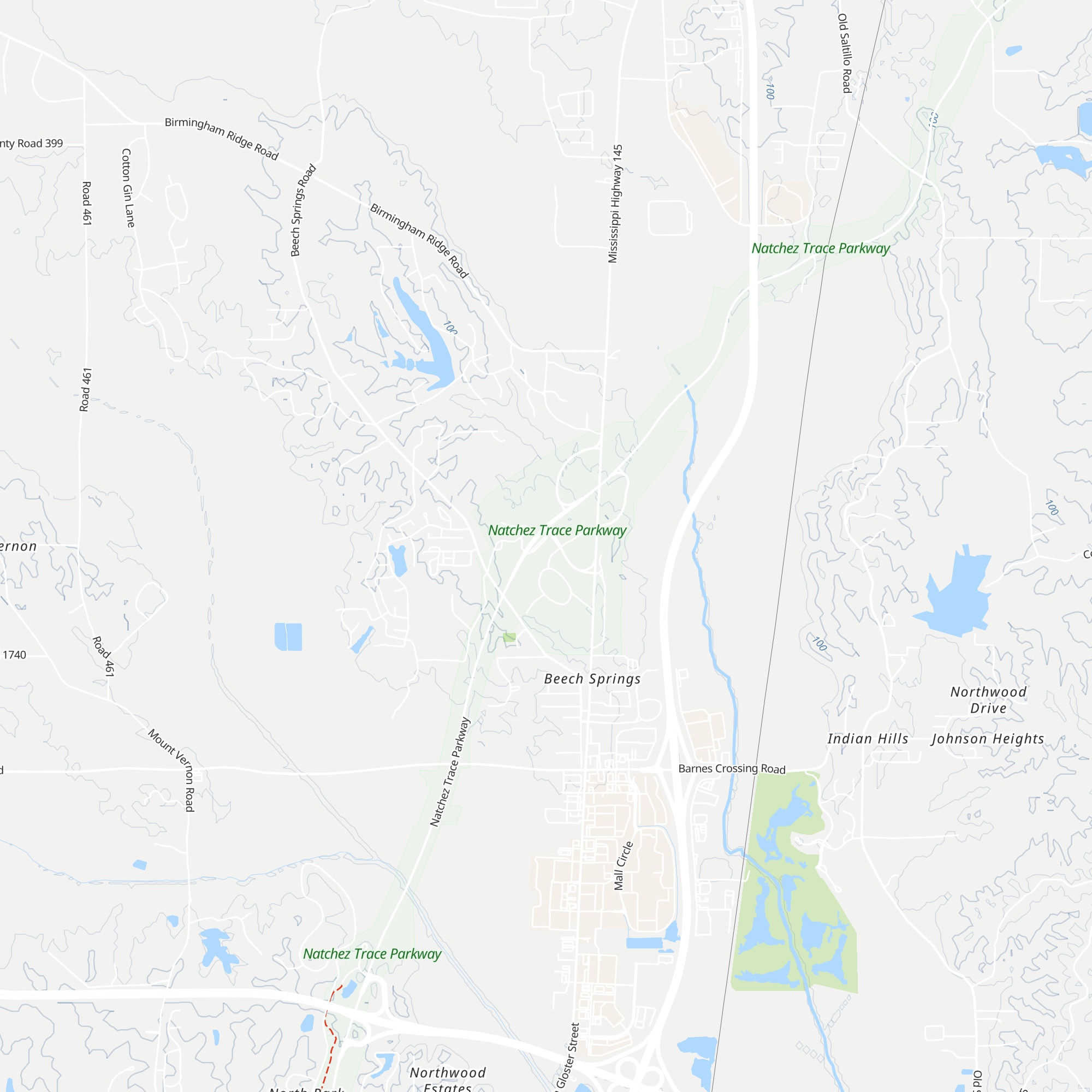 Natchez Trace Visitor Center map