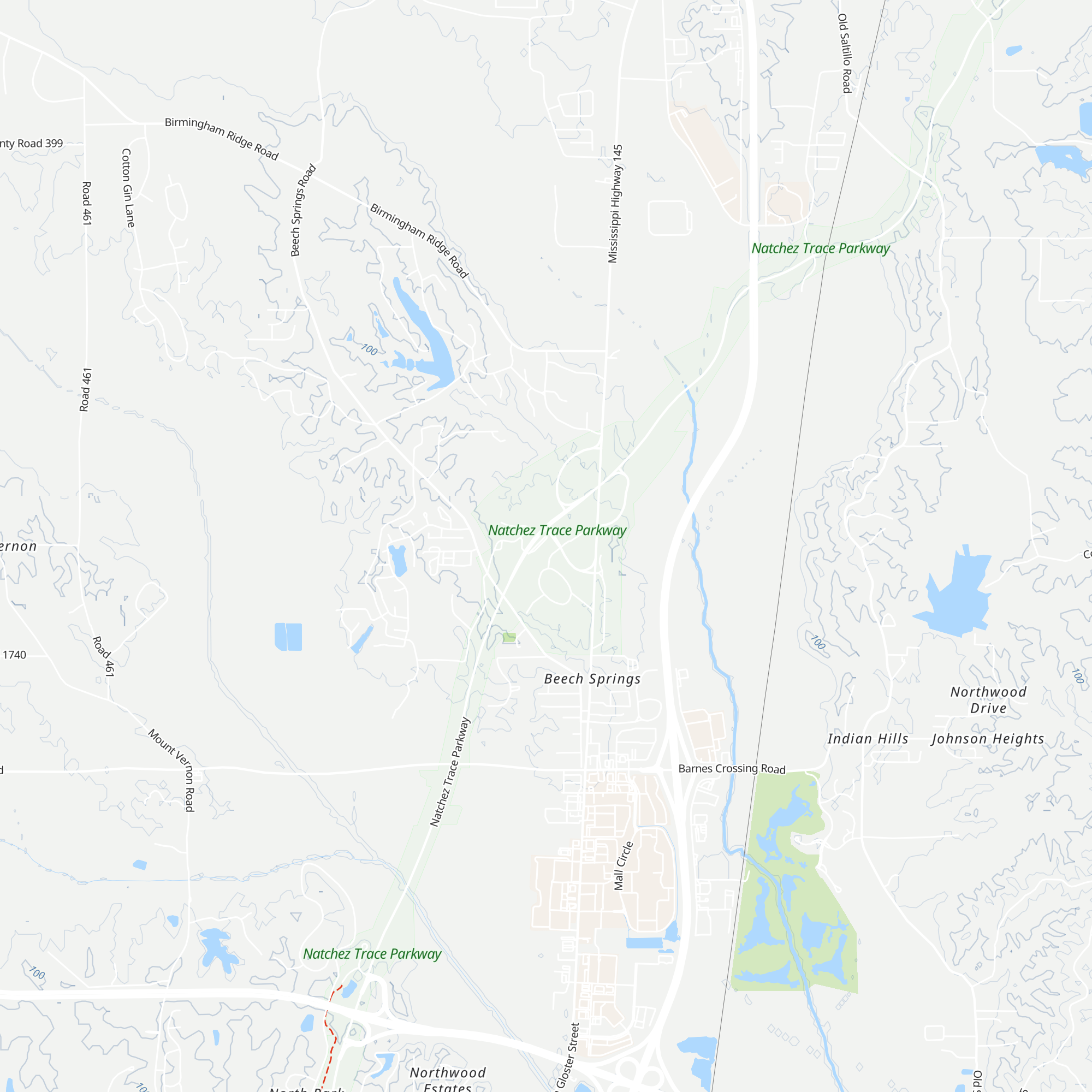 Natchez Trace Visitor Center map