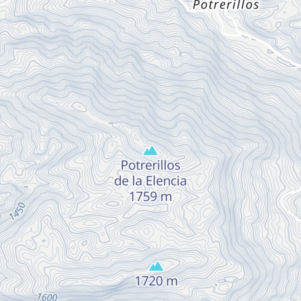 Map of Potrerillos de la Elencia
