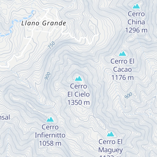 Map of Cerro El Cielo