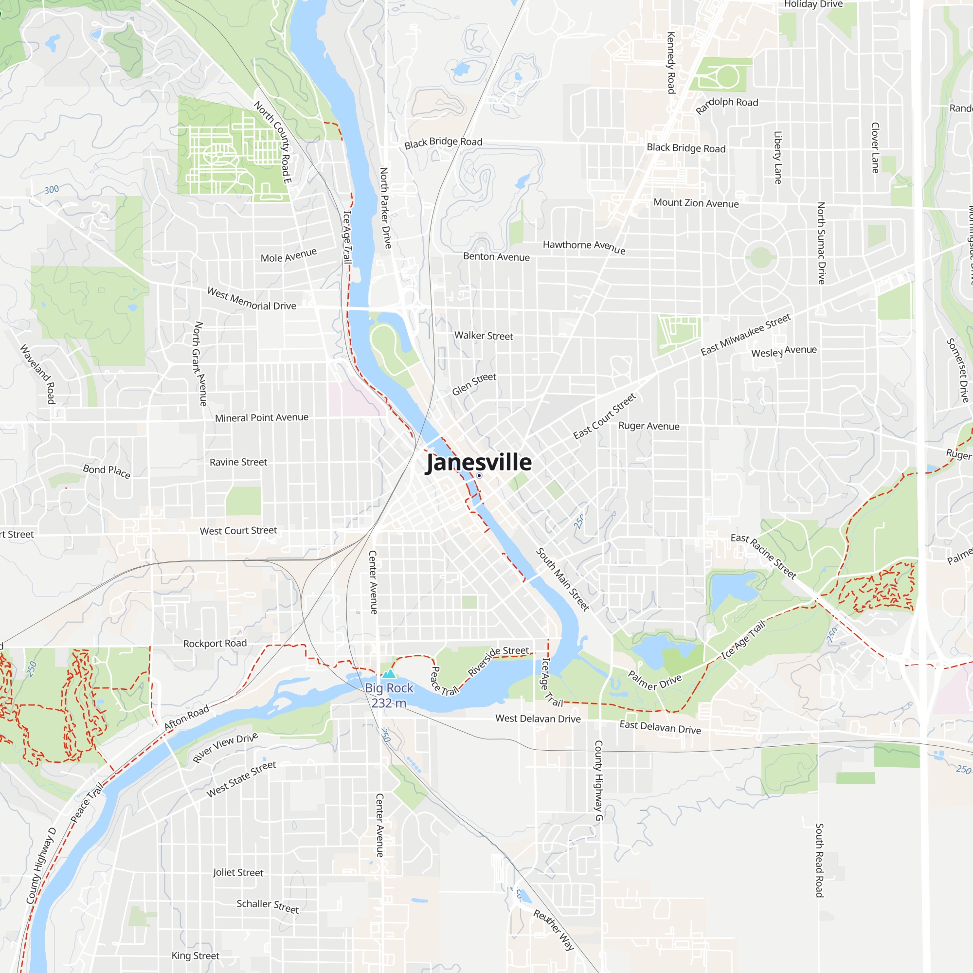 Janesville Area Convention & Visitors Bureau map