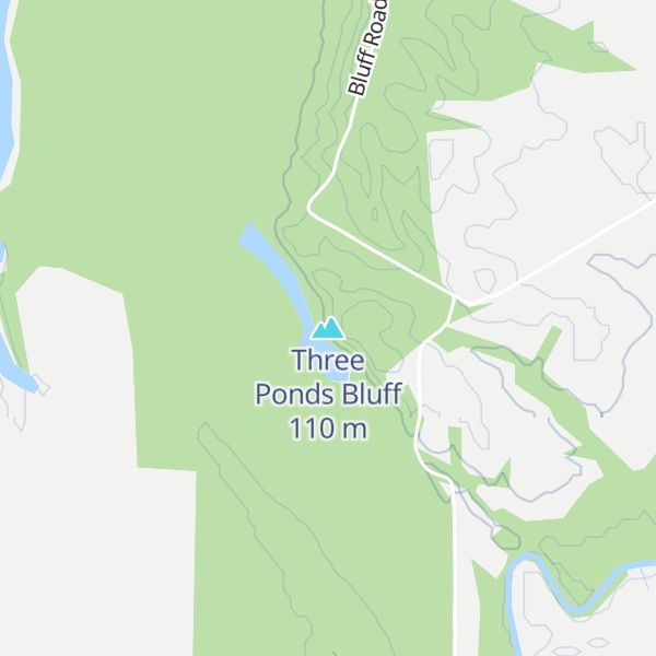 Map of Three Ponds Bluff