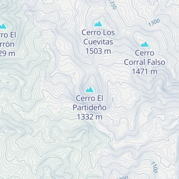 Map of Cerro El Partideño