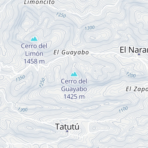 Map of Cerro del Guayabo