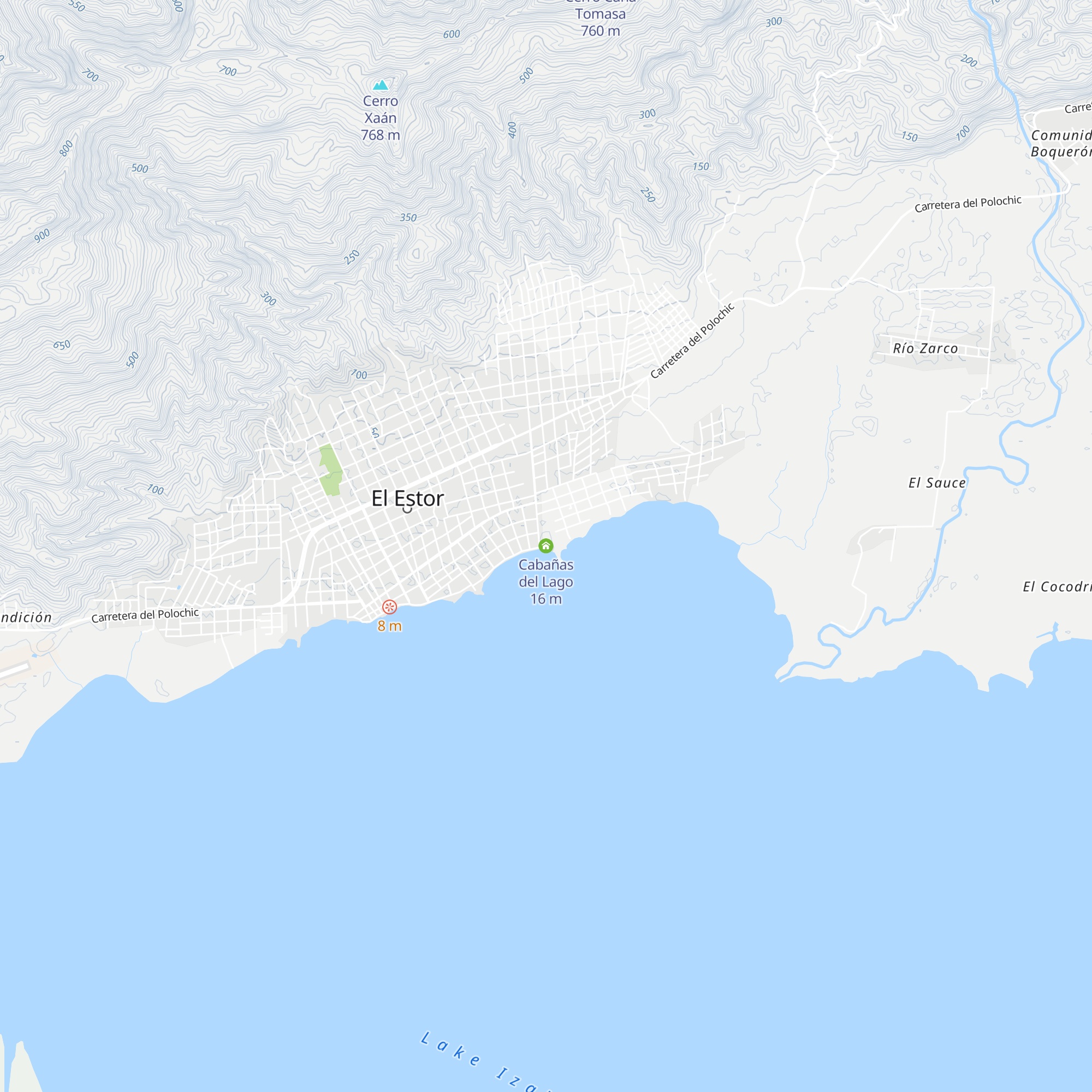 Cabañas del Lago map