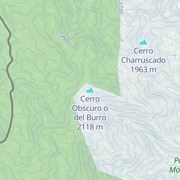 Map of Cerro Obscuro o del Burro