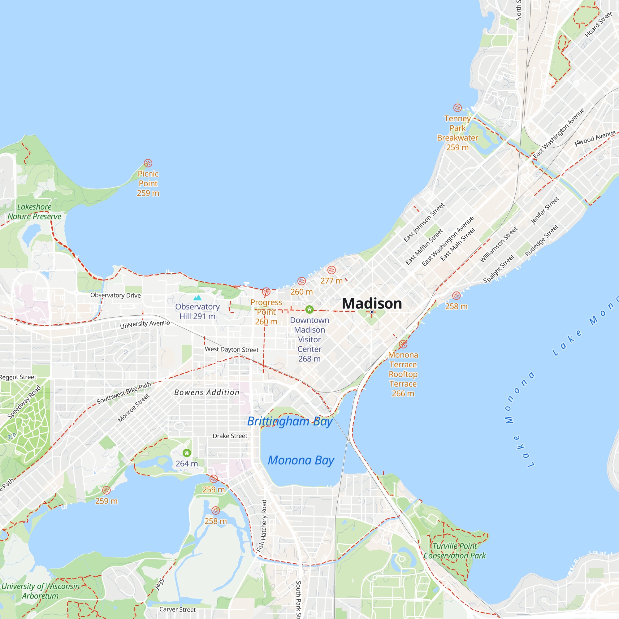 Downtown Madison Visitor Center map