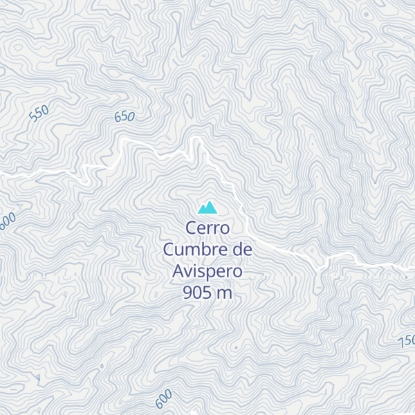 Map of Cerro Cumbre de Avispero