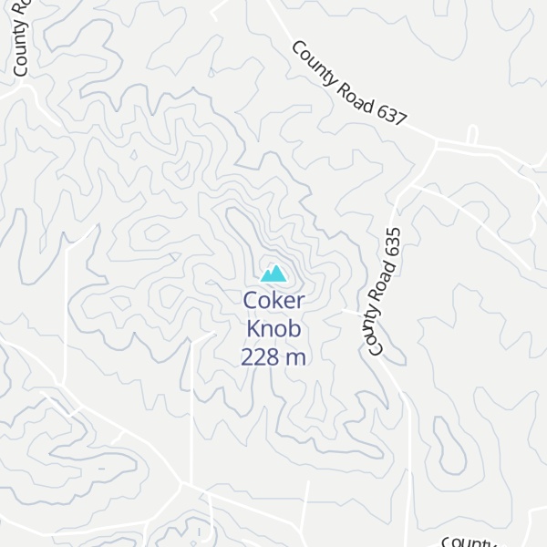 Map of Coker Knob