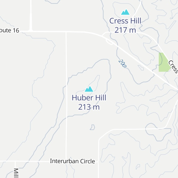 Map of Huber Hill