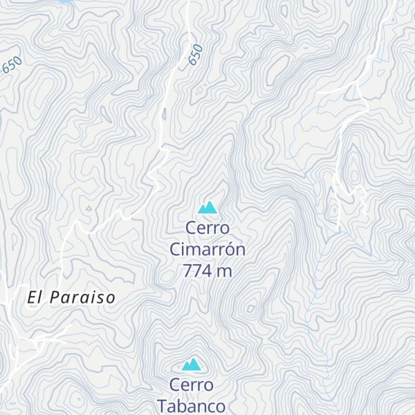 Map of Cerro Cimarrón