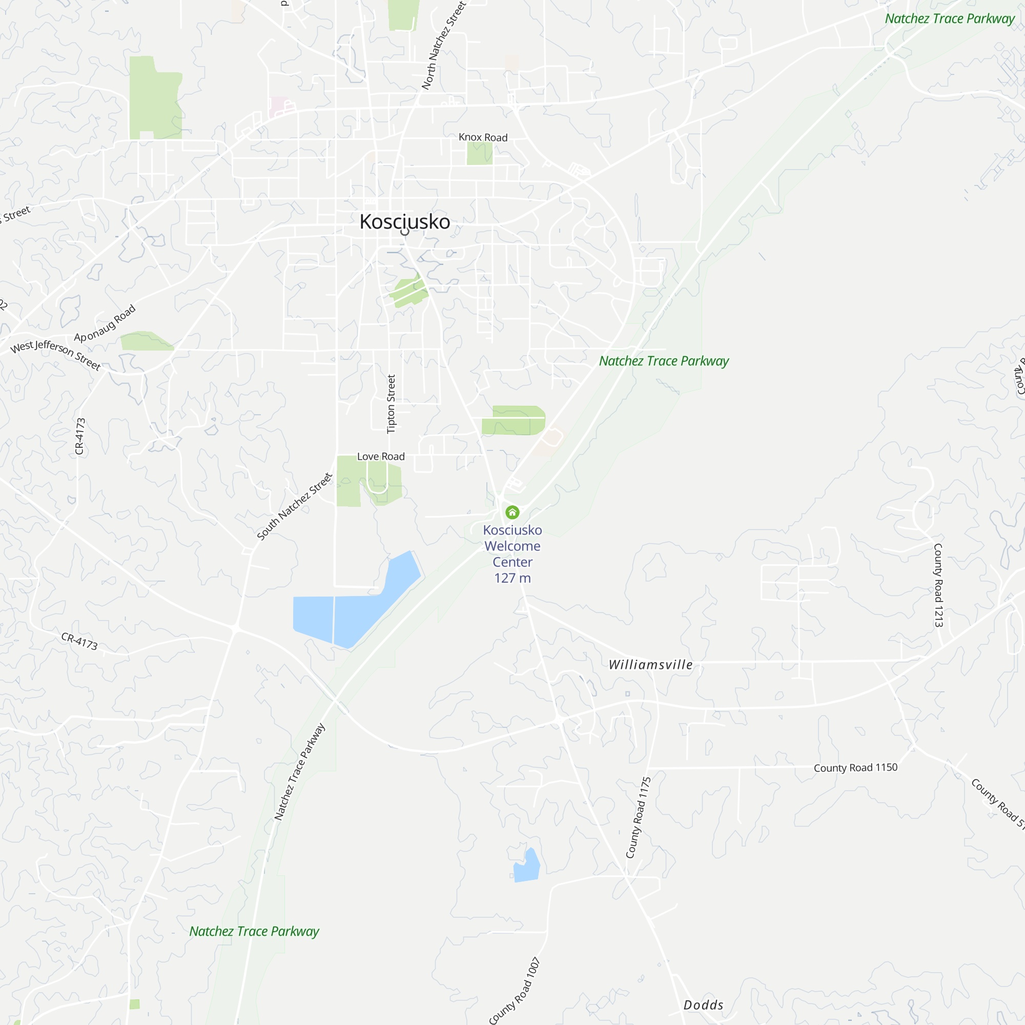 Kosciusko Welcome Center map