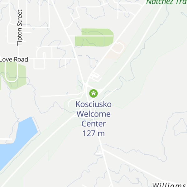 Map of Kosciusko Welcome Center