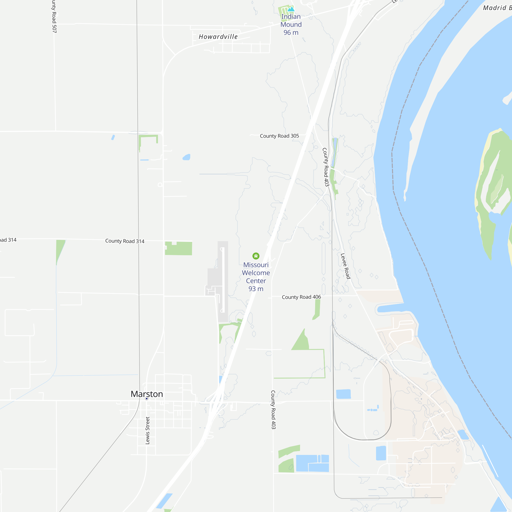 Missouri Welcome Center map