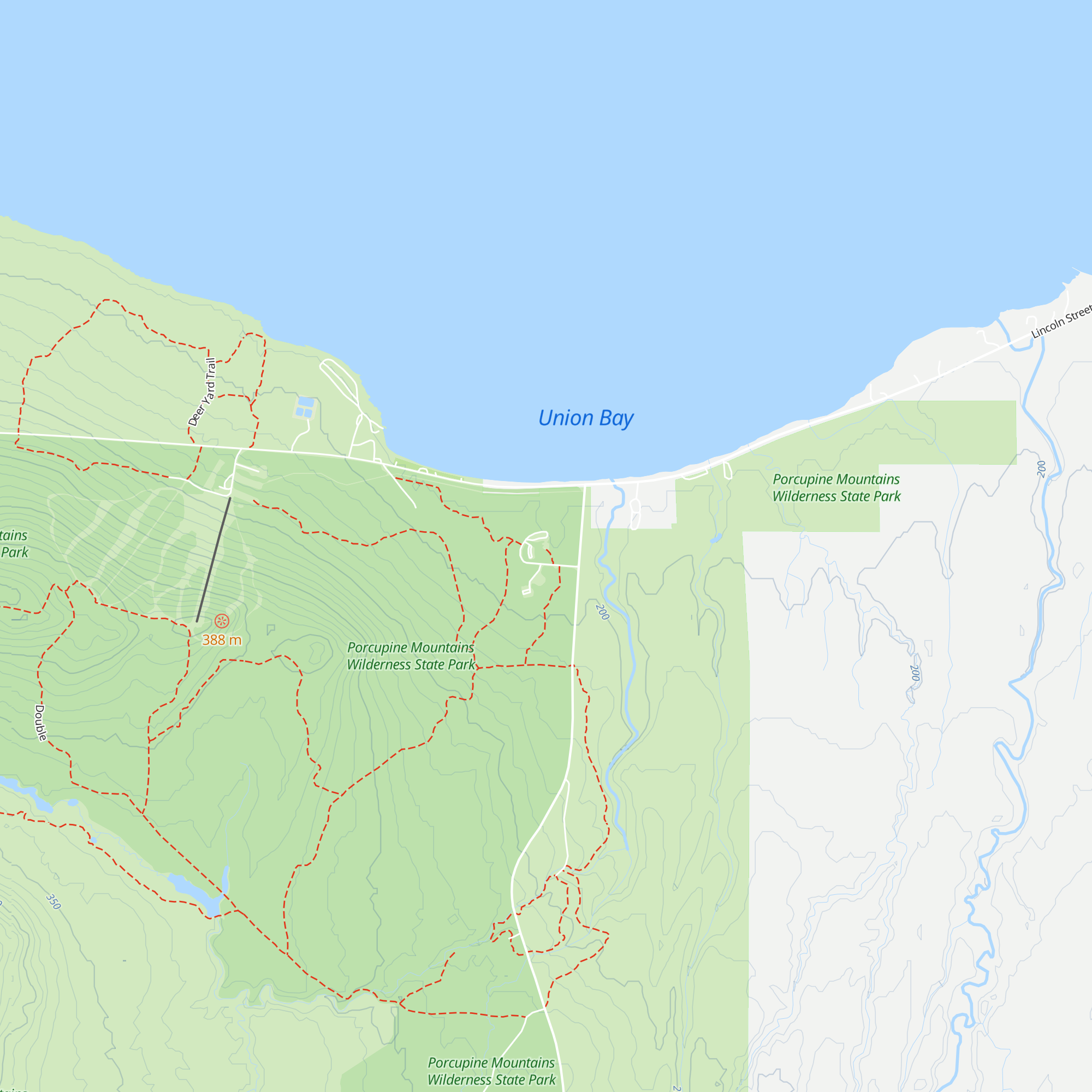 Porcupine Mountains Visitor Center map