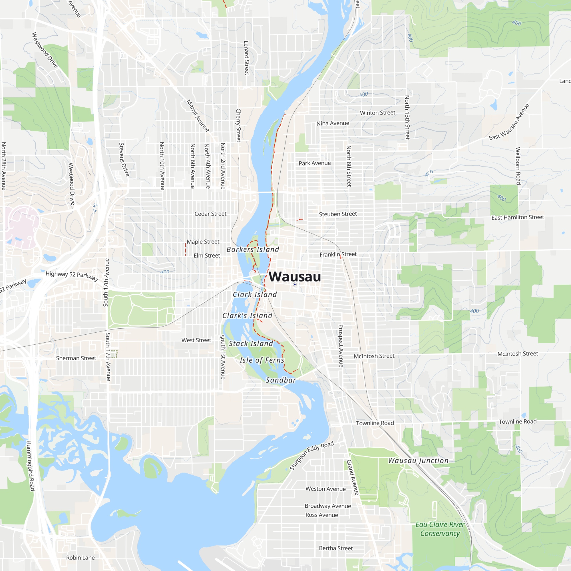 Wausau Central Wisconsin Convention & Visitors Bureau map