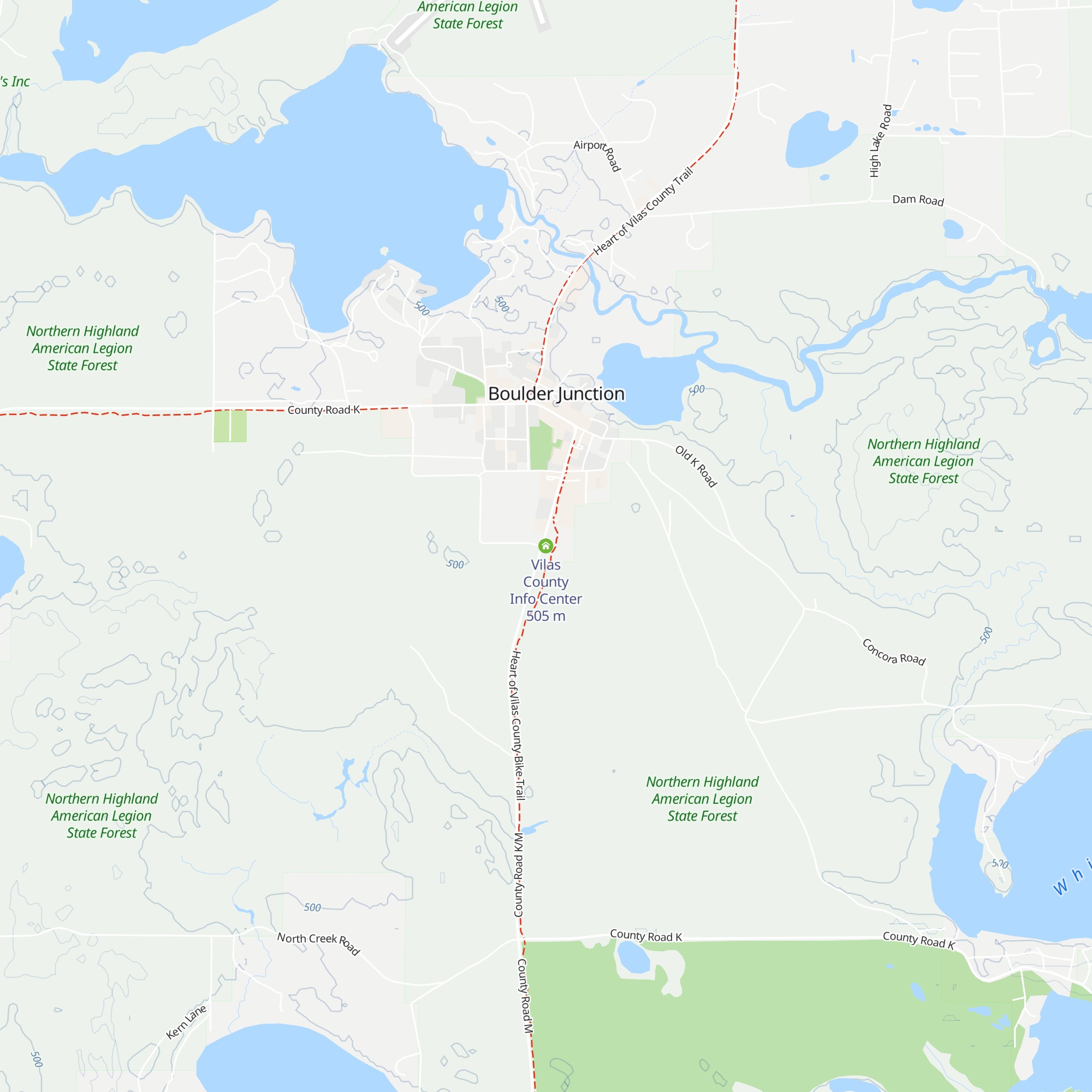 Vilas County Info Center map