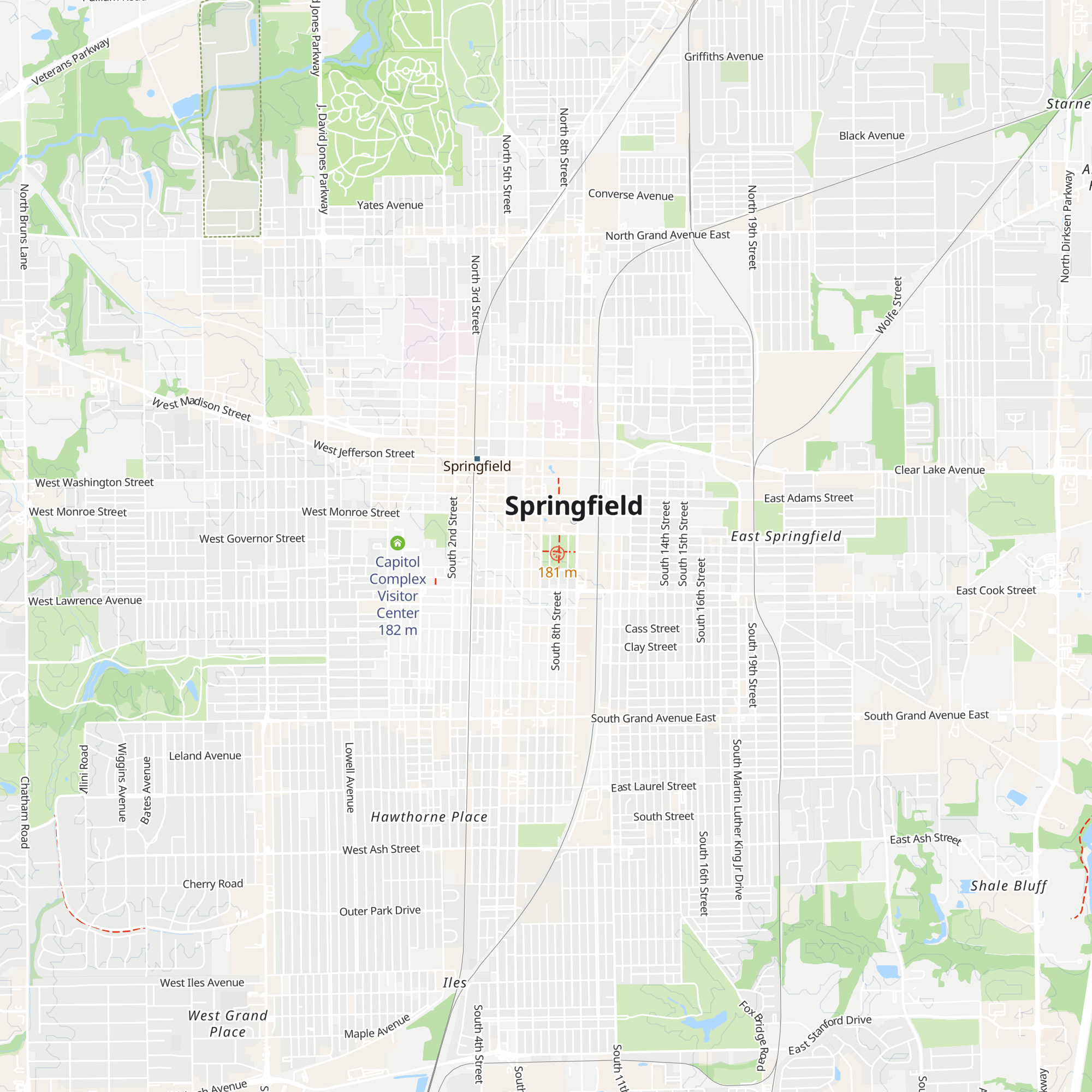 Lincoln Home Visitor Center map