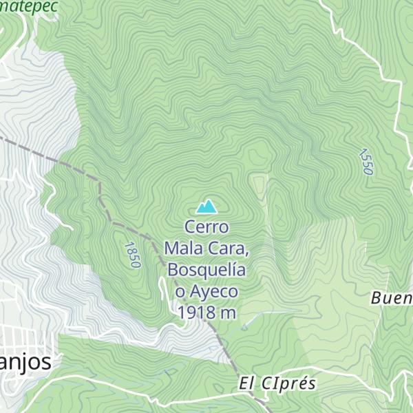 Map of Cerro Mala Cara, Bosquelía o Ayeco