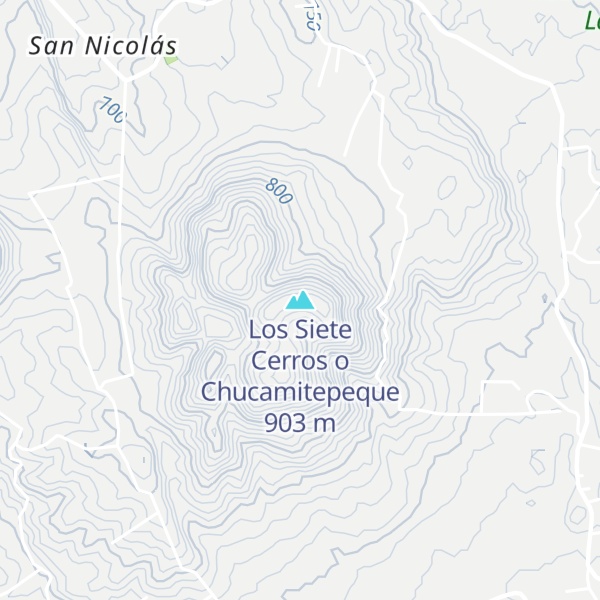 Map of Los Siete Cerros o Chucamitepeque